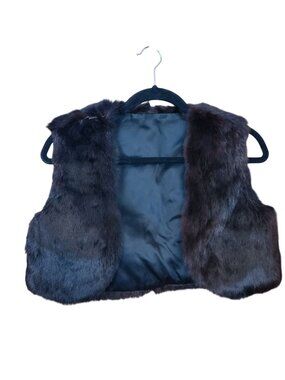 Vintage Real Fur Cropped Vest Fur unknown Womens